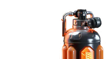 Изображение футуристической канистры с топливом, символизирующее энергию и усиление приветственного бонуса в Онлайн-казино АУФ.